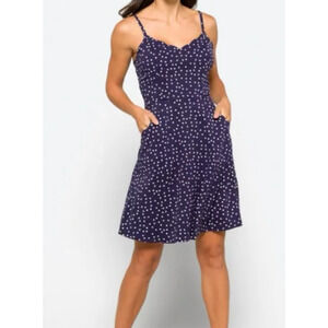 NWOT 41 Hawthorn Navy Blue & White Polka Dot Dress 2X